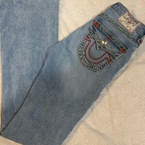 True Religion Blue Becca Curvy mid rise Bootcut Jeans
